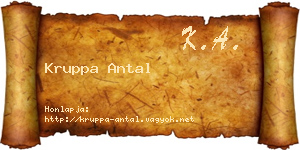 Kruppa Antal névjegykártya